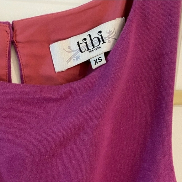 Tibi Norma Chic Jersey Knit Peplum Dress Casual Office Barbiecore Spring Luxury - Picture 5 of 16